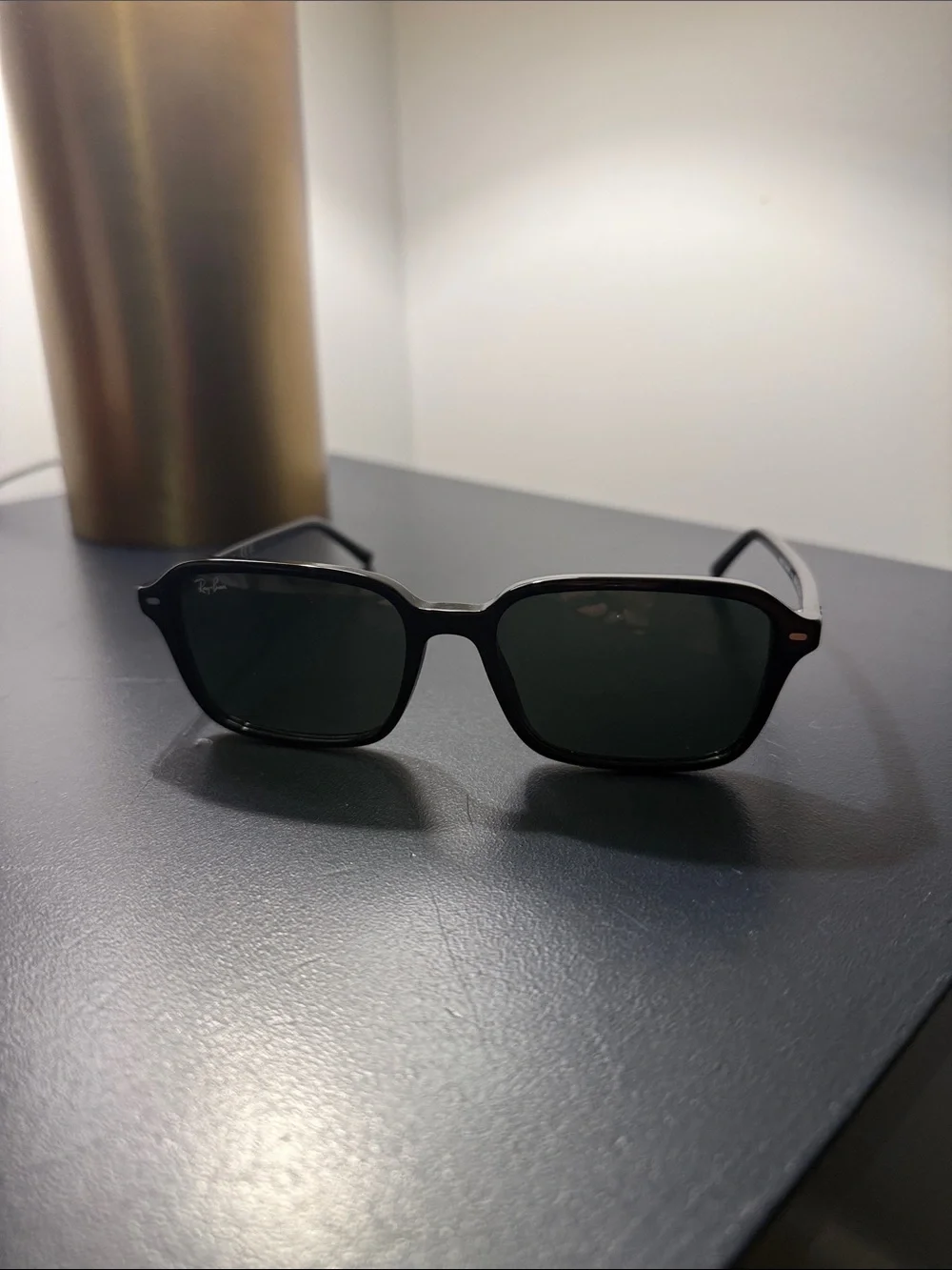Ray-Ban Black Frame with Dark Green Lenses Men's Sunglasses - Classic Square